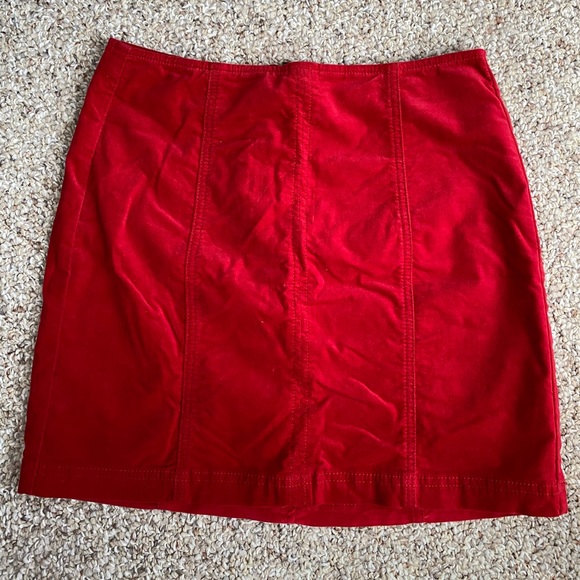 Pacsun Red Corduroy Paneled Bodycon Skirt - Picture 2 of 4